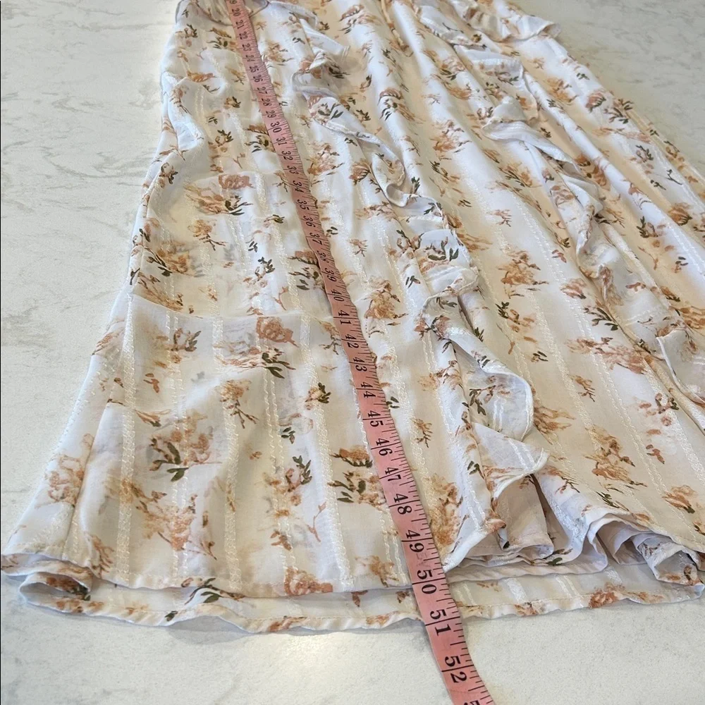 Storia Cream Floral Midi/Maxi Long Dress Bohemian Cottagecore Prairie XL